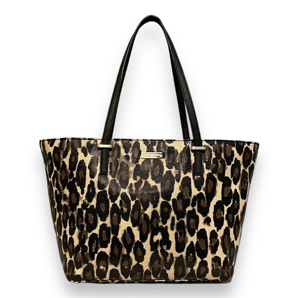 kate spade Bags Great Bag Kate Spade Black Leopard Print Patent